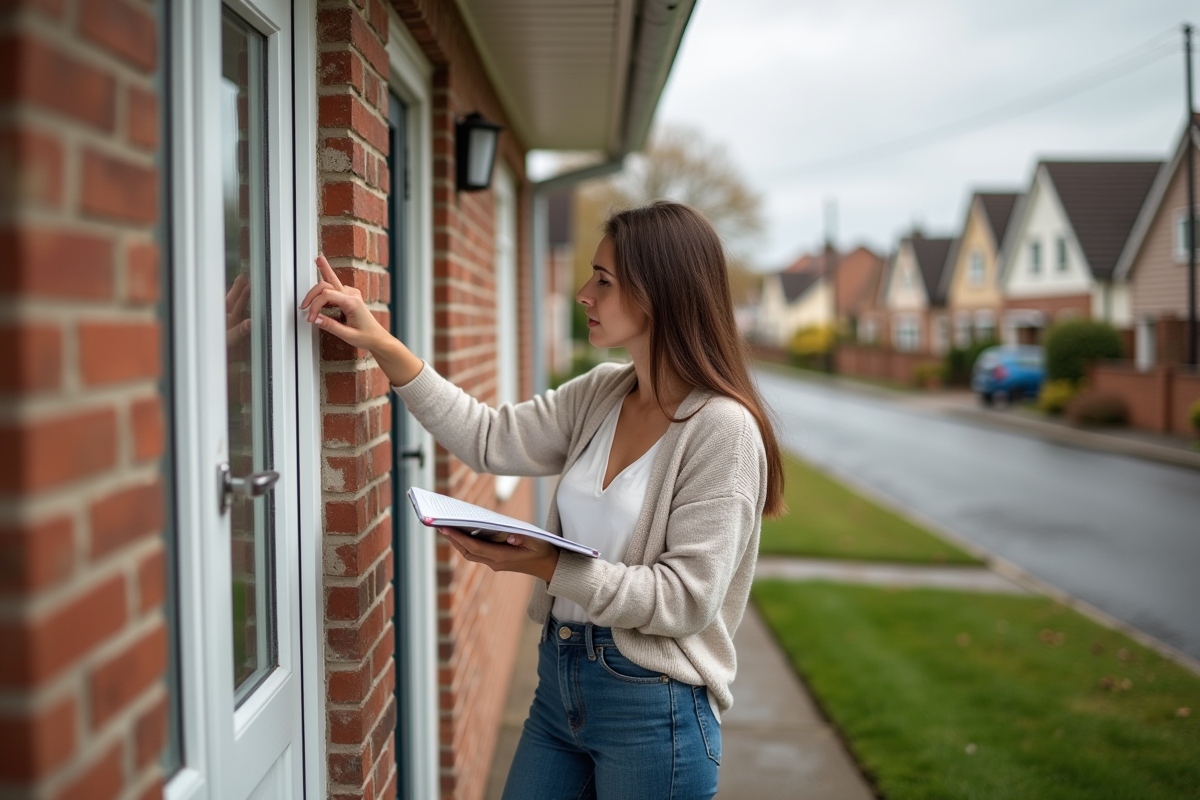 Femme pointant des défauts extérieurs d