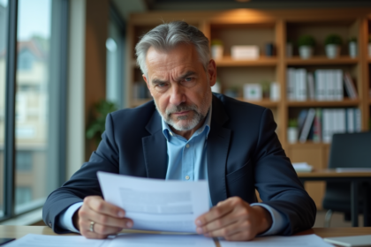 Homme d'affaires en réunion de finance dans un bureau moderne