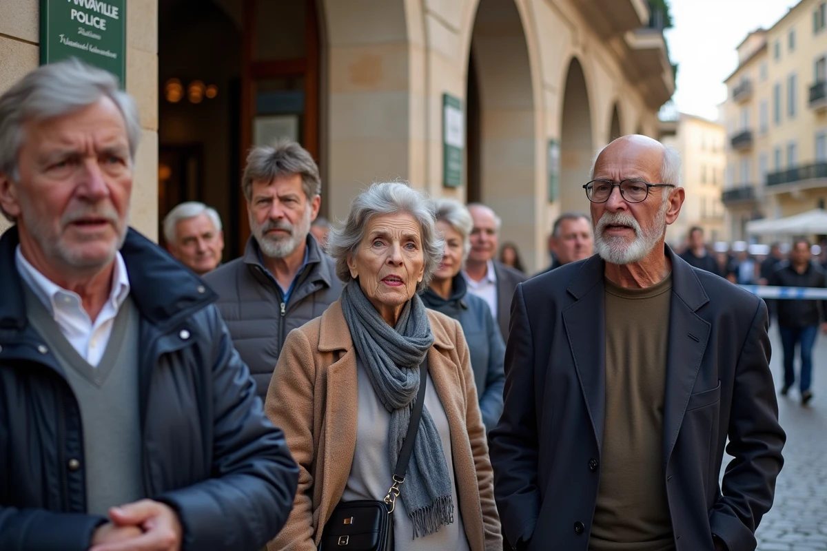 Groupe de résidents devant un bâtiment à Cannes