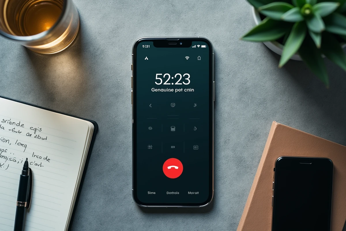 Gros plan d'un smartphone affichant un numéro de téléphone inconnu associé au démarchage agressif